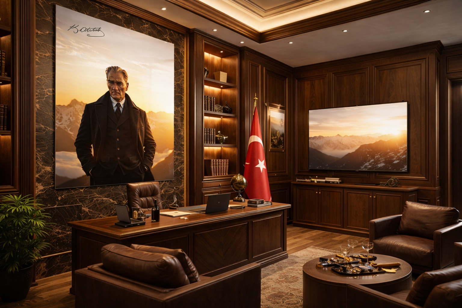 Ufka Yürüyen İrade Cam Tablo