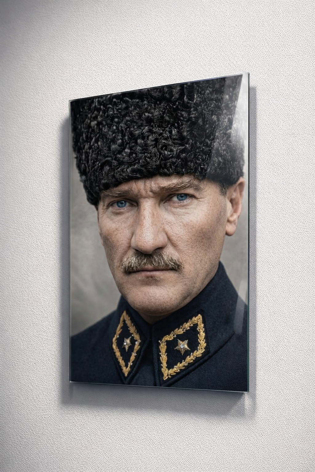 Mavi Bakış Atatürk Cam Tablo