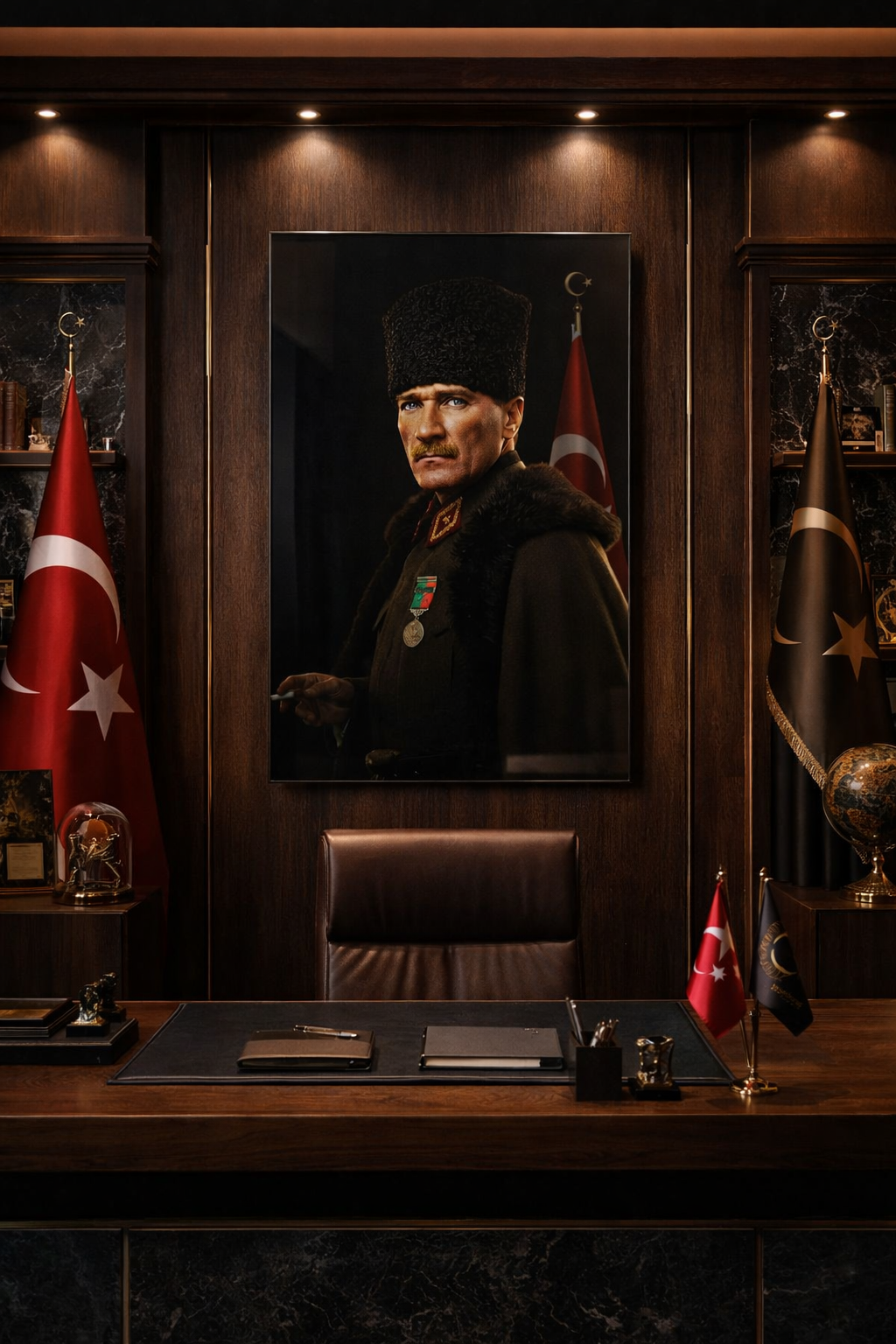 Kararlı Duruş Atatürk Cam Tablo