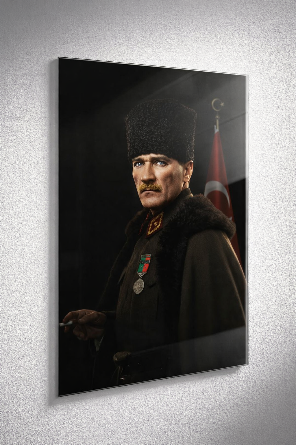 Kararlı Duruş Atatürk Cam Tablo