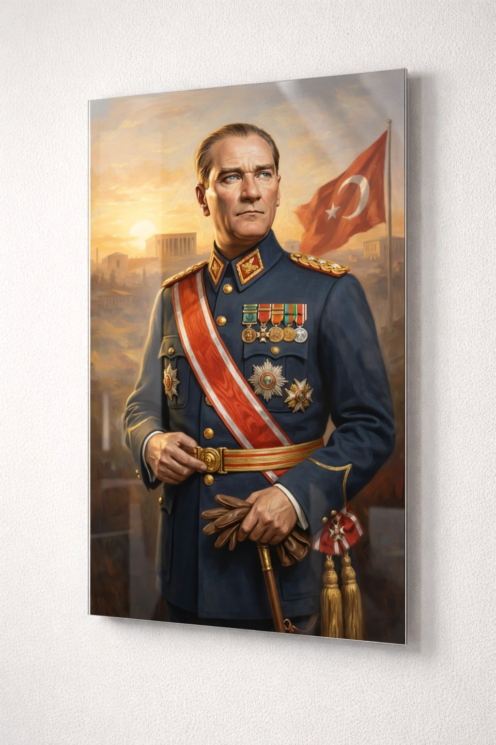 Asil Kumandan Atatürk Cam Tablo