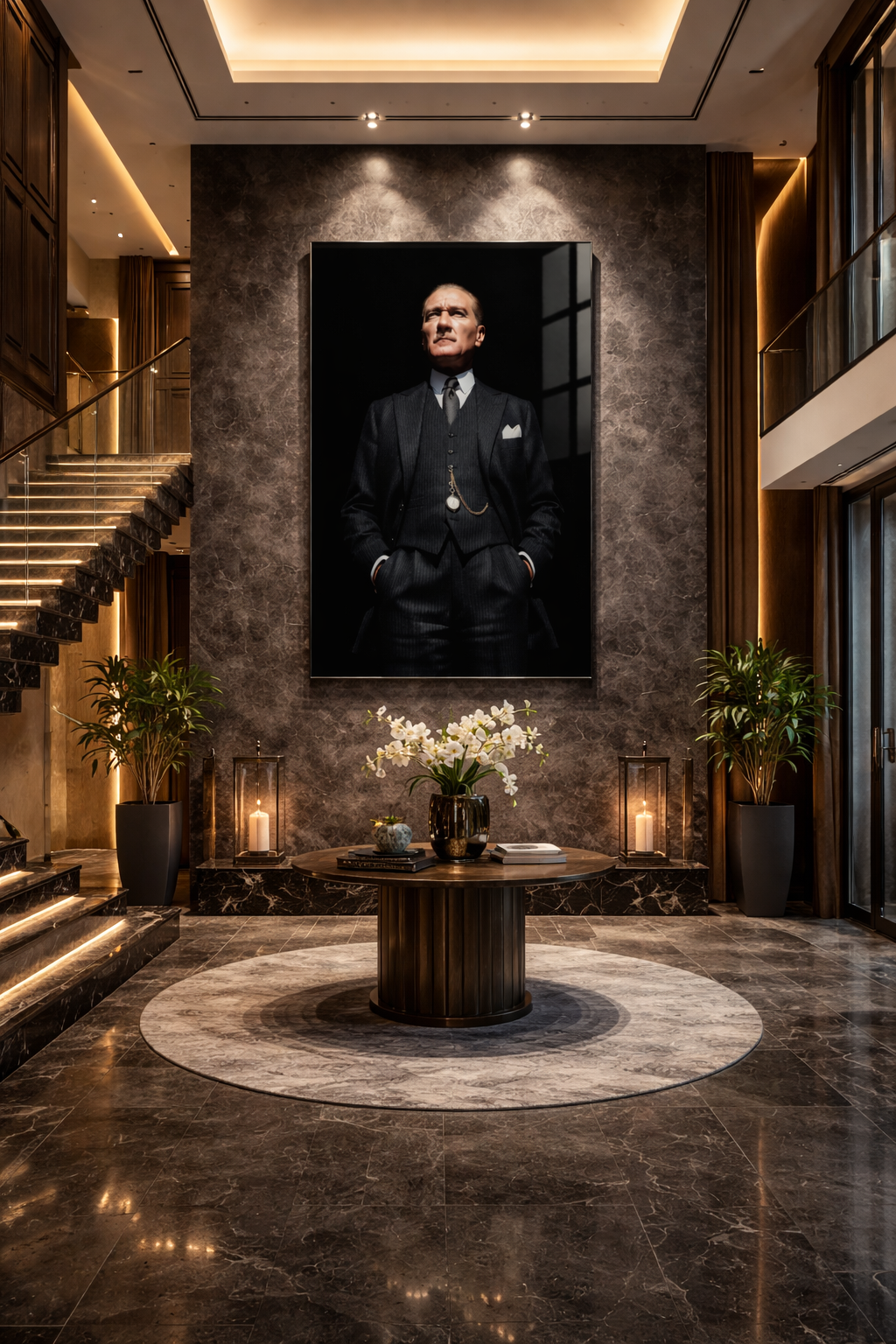 Karanlıkta Kararlılık Atatürk Cam Tablo