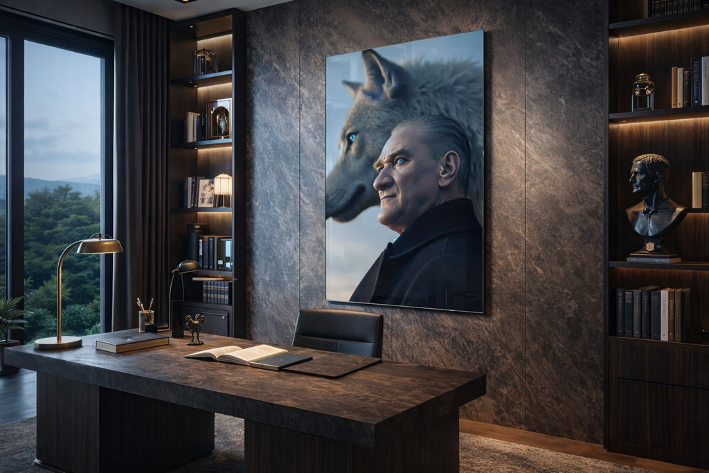 Mavi Bakışlar Atatürk ve Kurt Cam Tablo