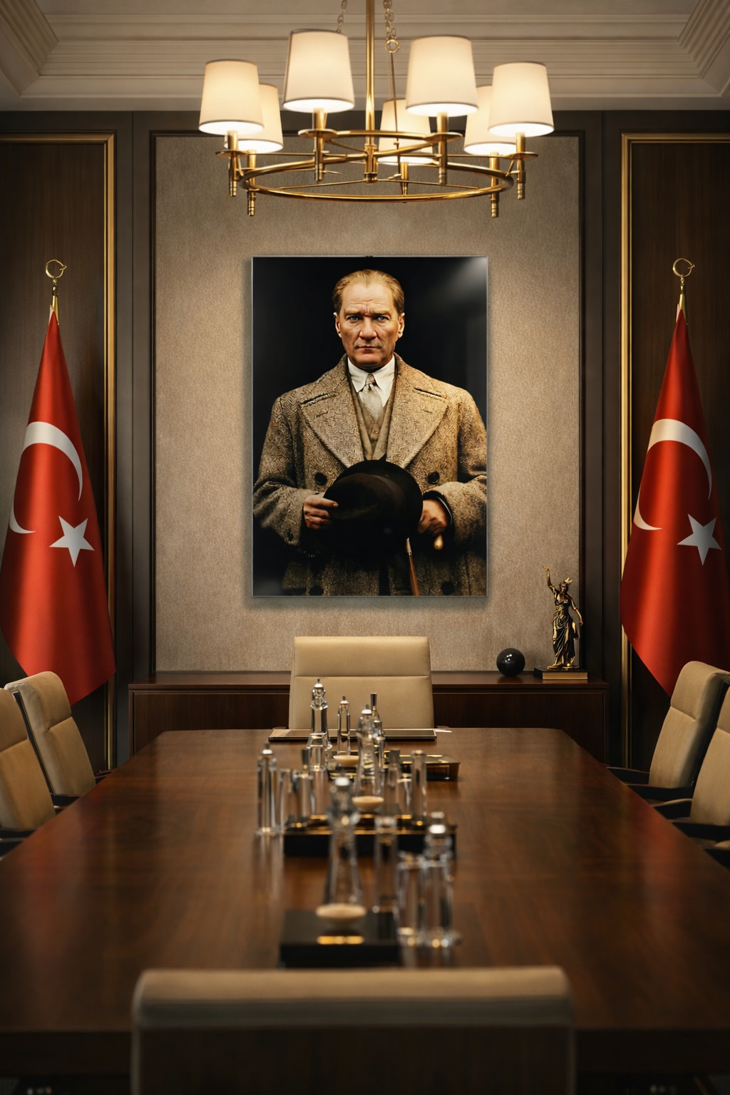 Zamansız Güç Atatürk Cam Tablo