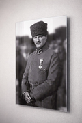 Siyah Beyaz İrade Atatürk Cam Tablo