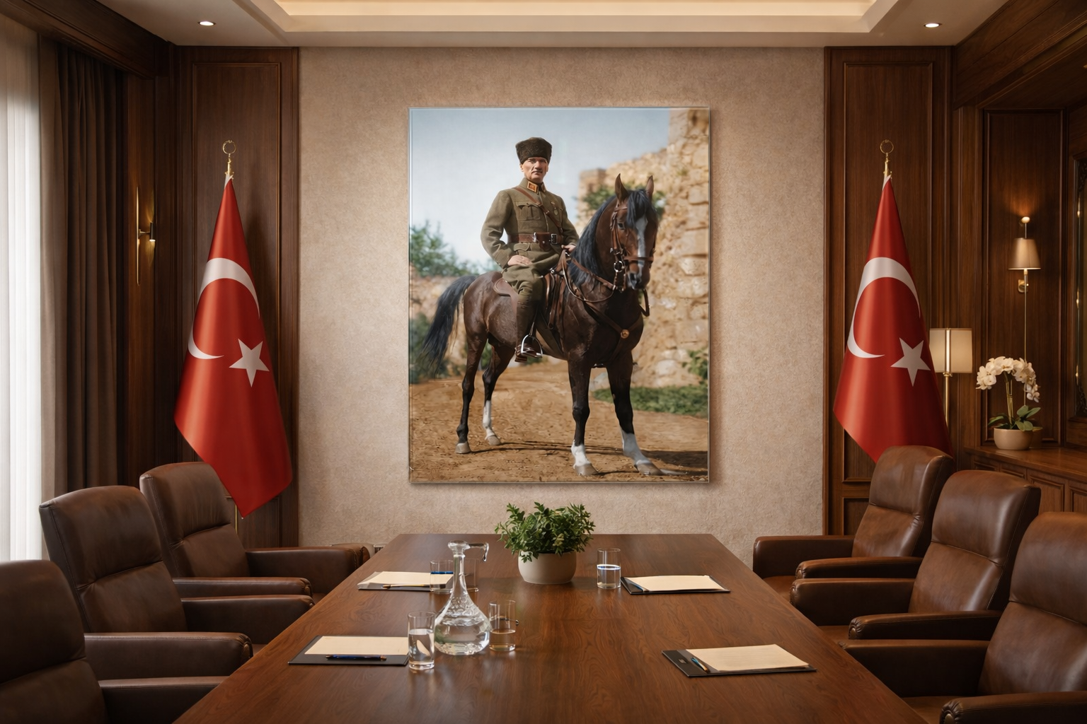 Güçlü Siluet Atatürk Cam Tablo