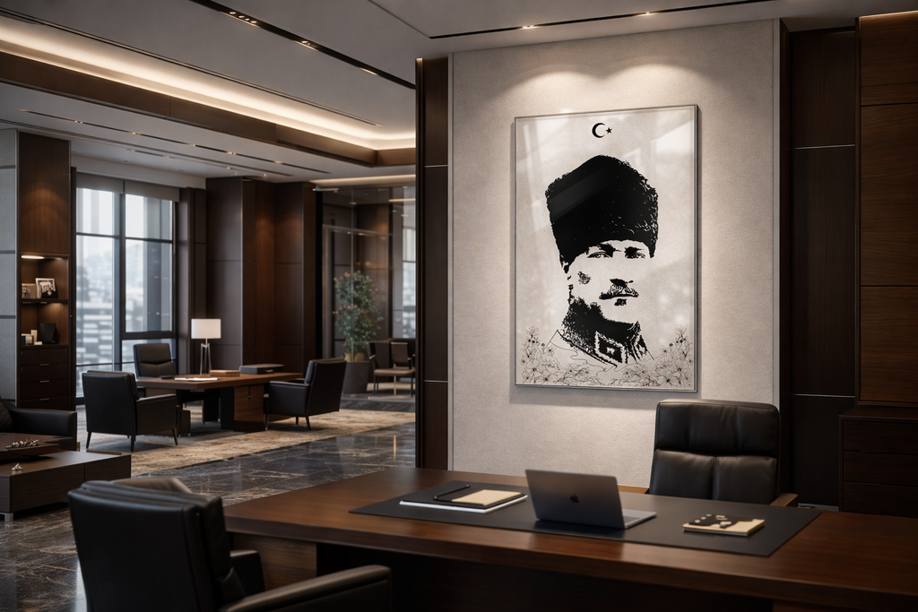 Sessiz Asalet Atatürk Cam Tablo