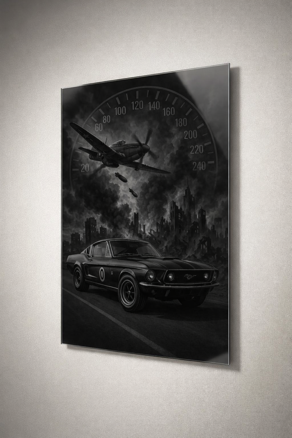 Gölgede Güç Cam Tablo