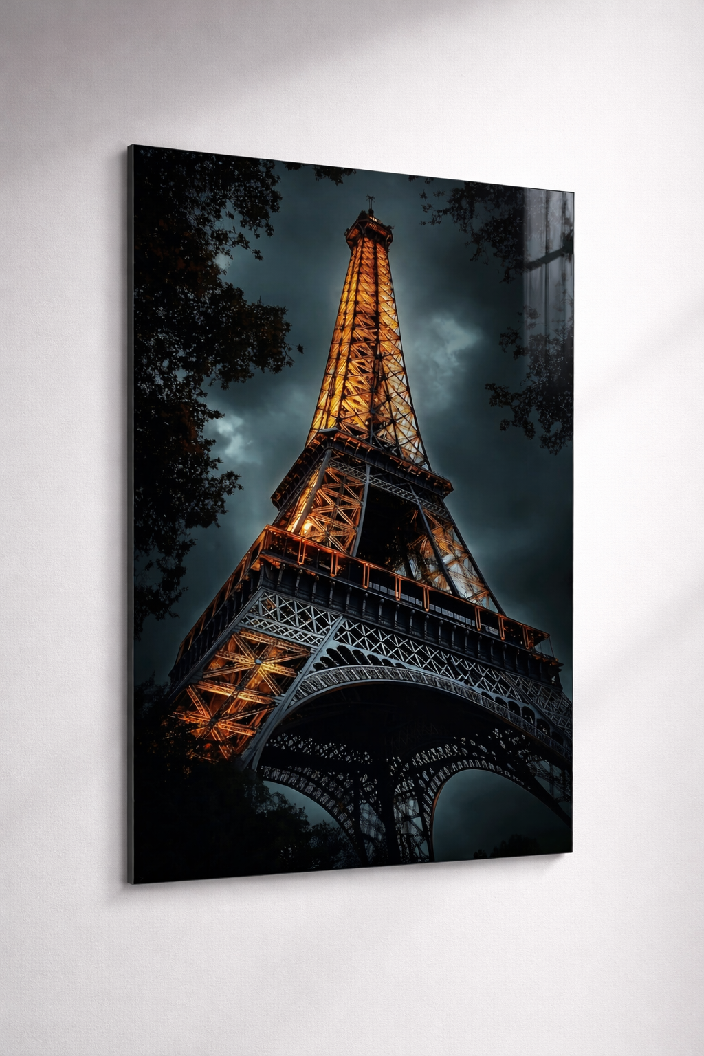 Paris’in Altın Gecesi Cam Tablo