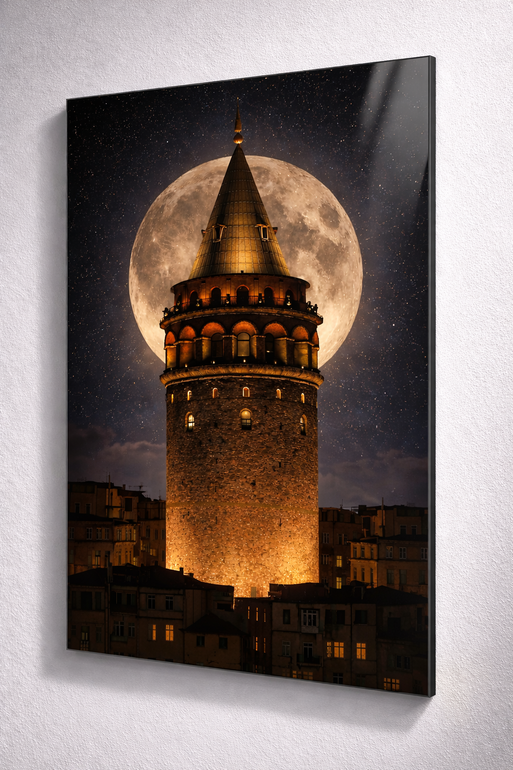 Dolunayda Galata Cam Tablo
