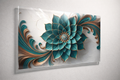 Turkuaz İhtişam Cam Tablo