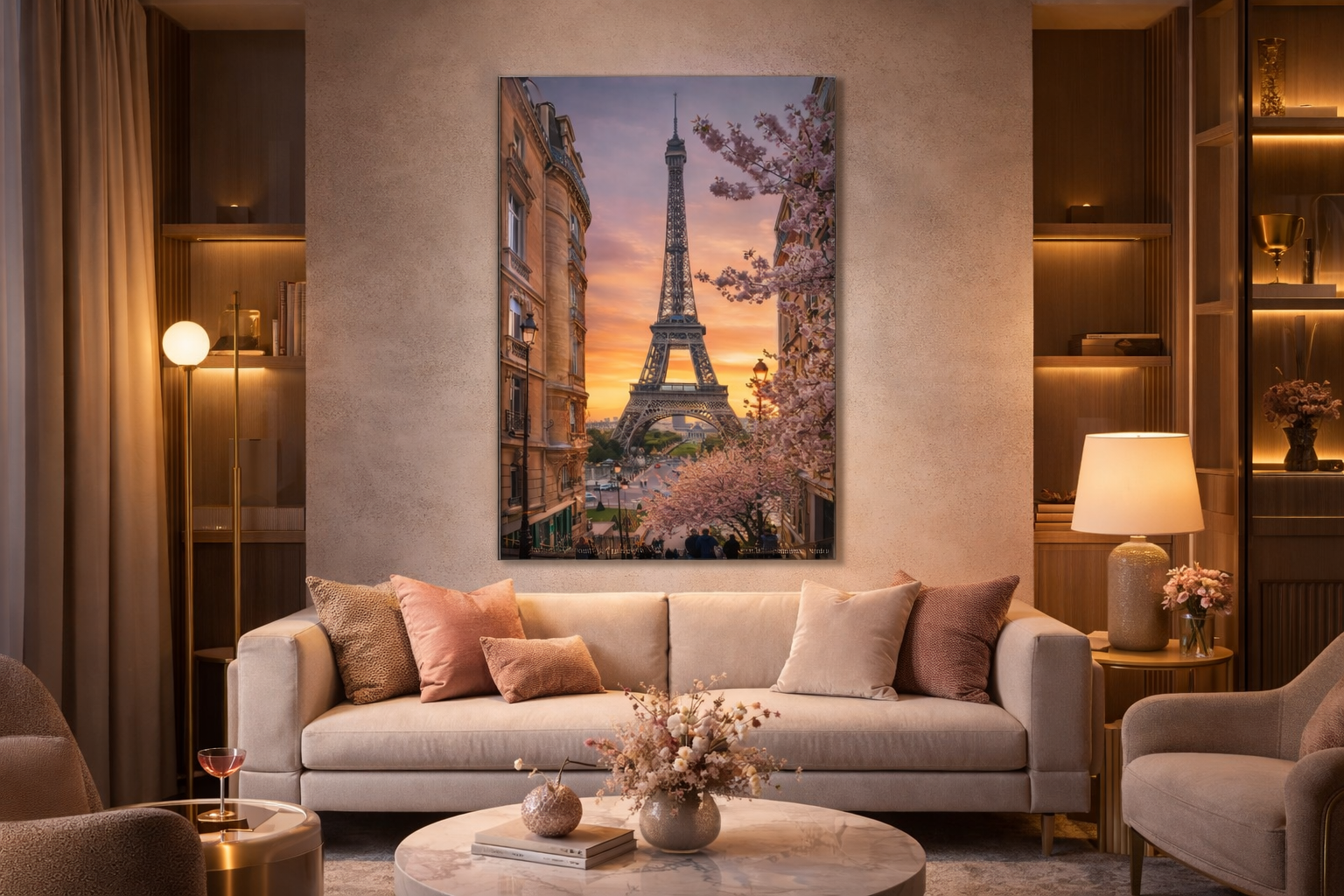 Paris’te Bahar Akşamı Cam Tablo