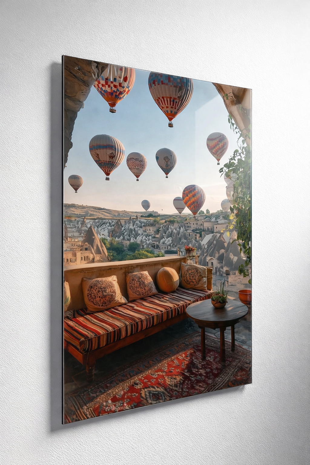 Kapadokya Teras Manzarası Cam Tablo