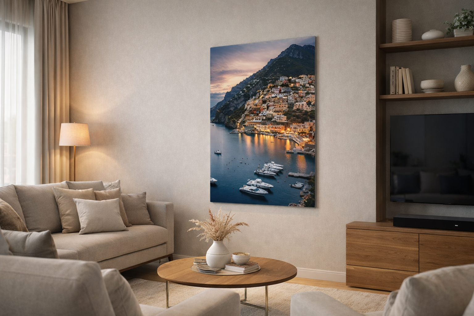 Akdeniz Akşamı Cam Tablo