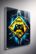 Gamer Zone Uyarı Cam Tablo