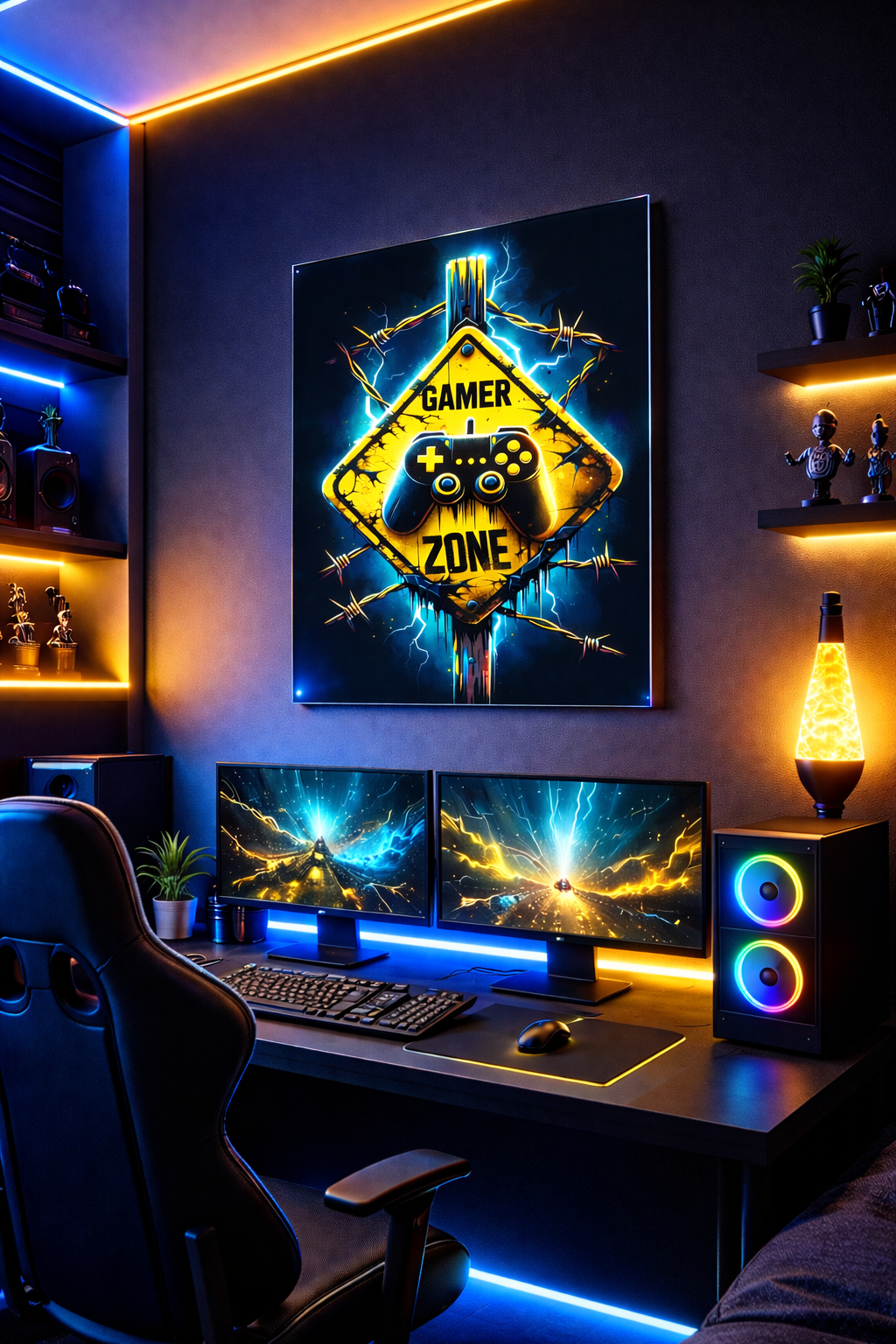 Gamer Zone Uyarı Cam Tablo