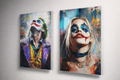 Joker&Harley Queen Portreleri Cam Tablo Seti