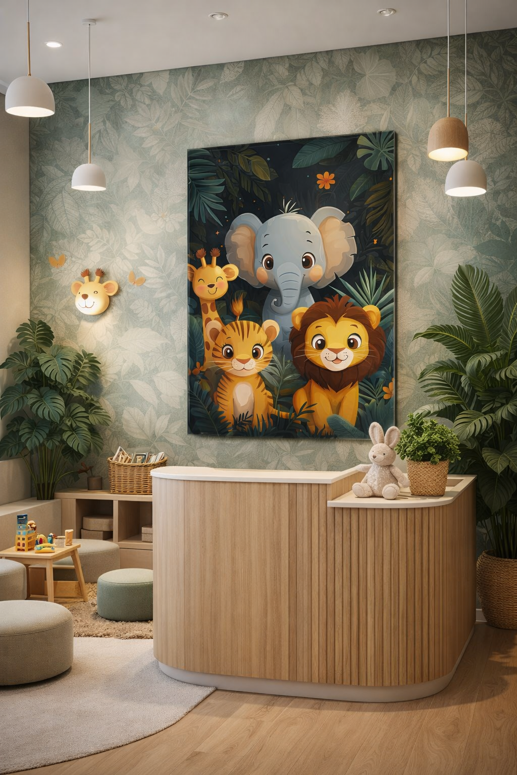 Tropik Safari Arkadaşları Cam Tablo
