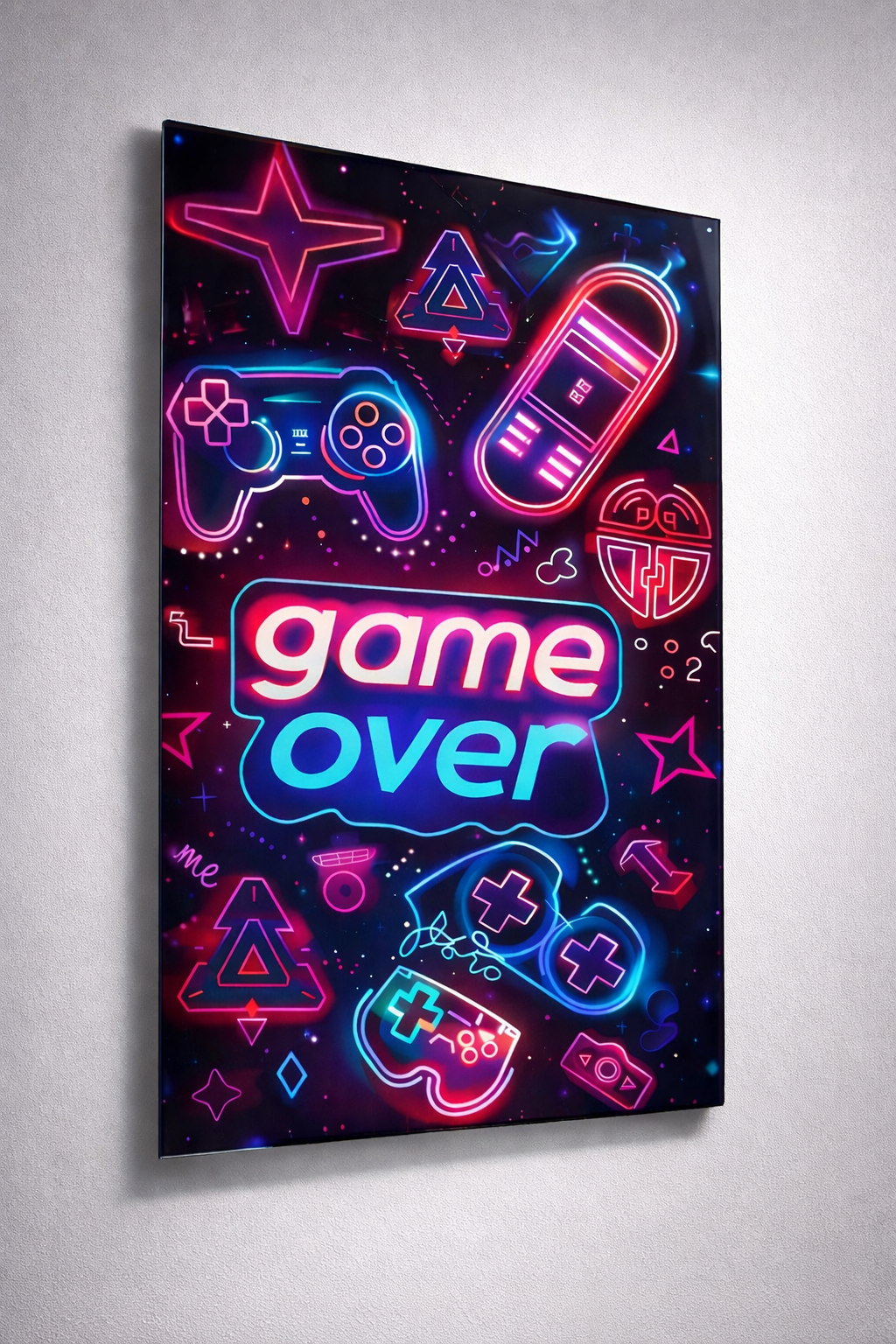 Neon Game Over Cam Tablo