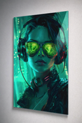 Yeşil Cyber DJ Cam Tablo
