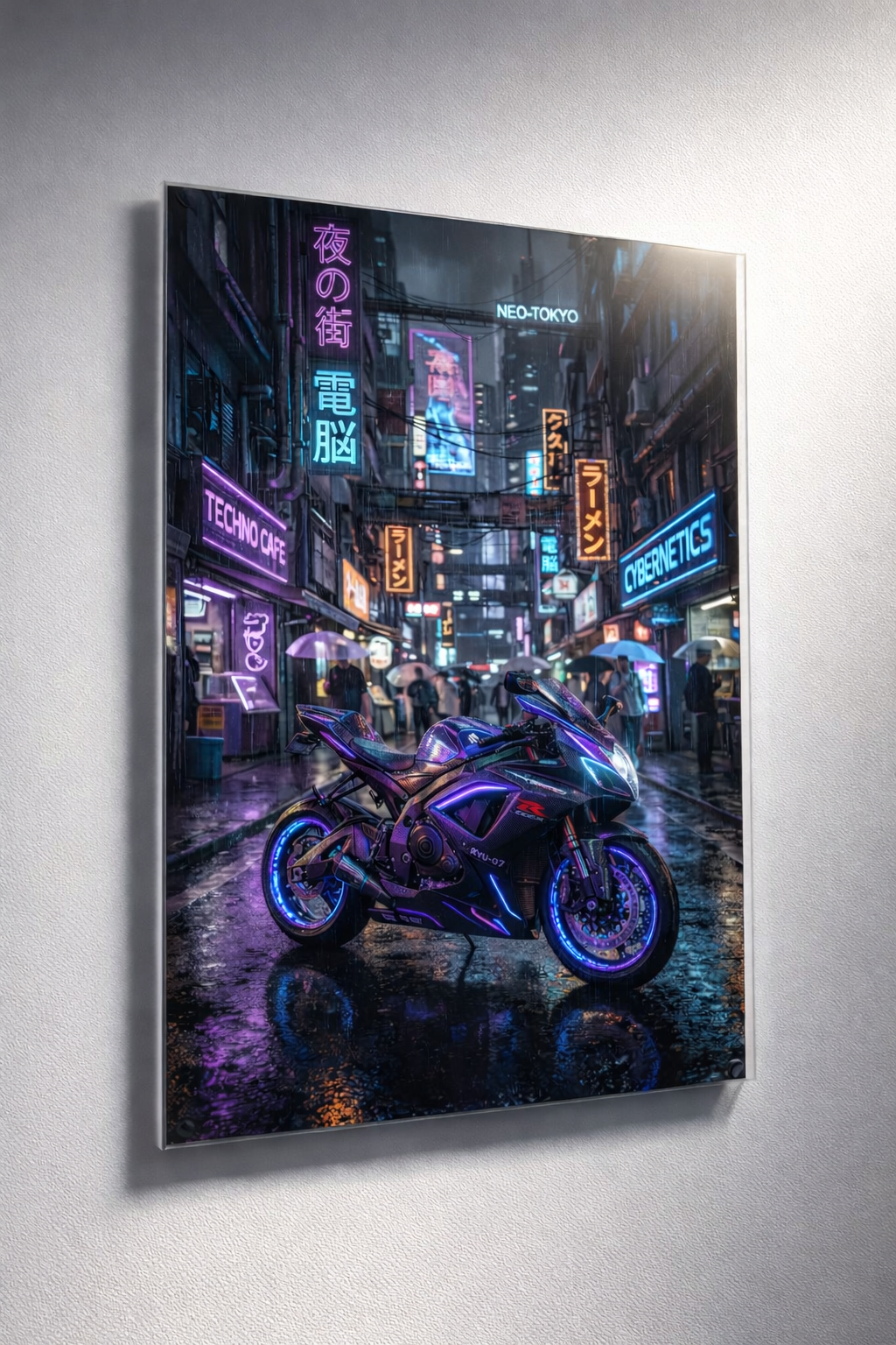 Neon Sokak Motoru Cam Tablo