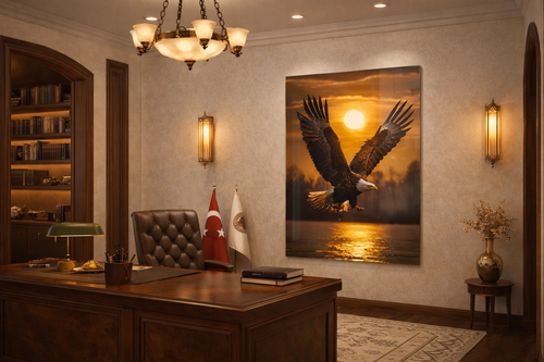 Altın Uçuş Cam Tablo