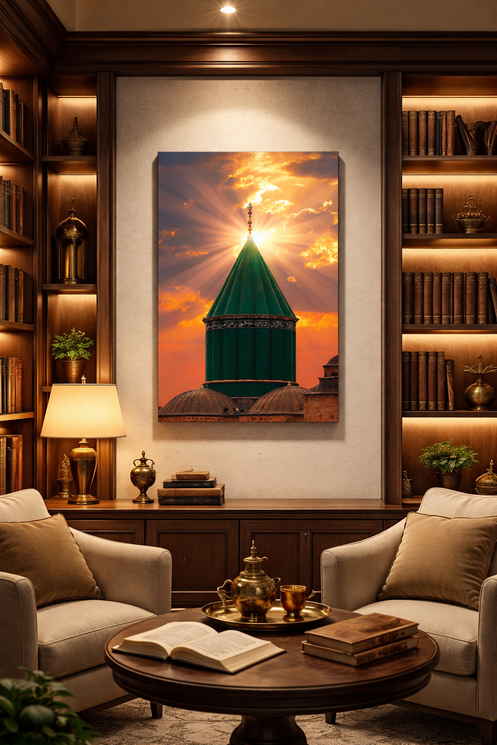 Mevlana Türbesi Gün Batımı Cam Tablo