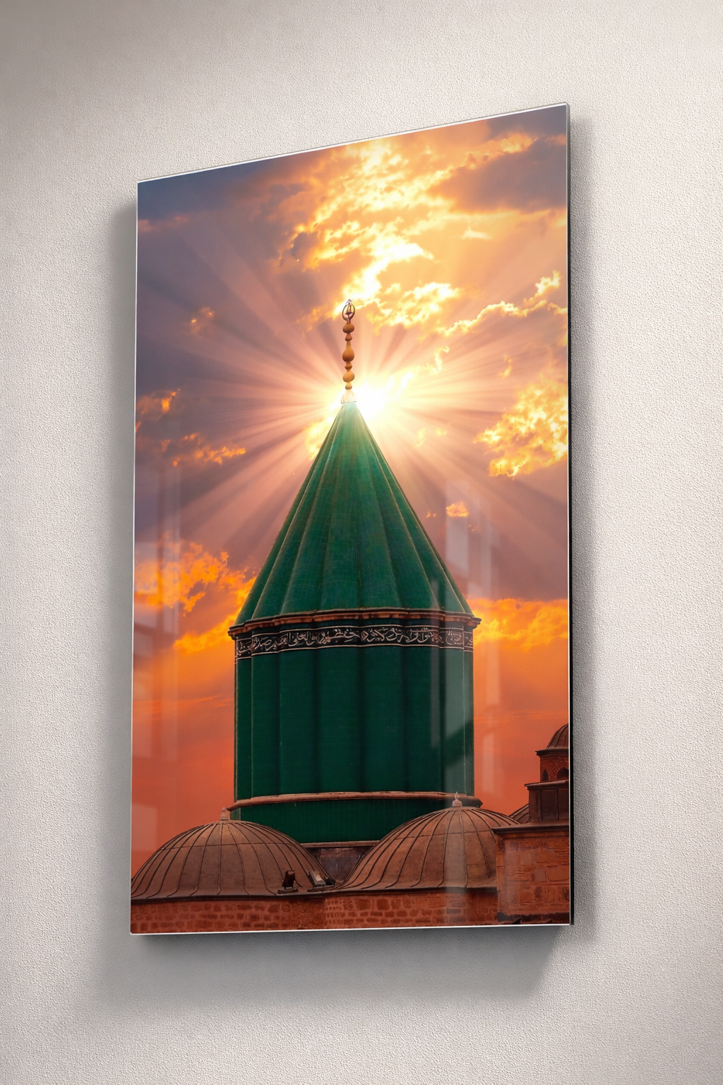 Mevlana Türbesi Gün Batımı Cam Tablo
