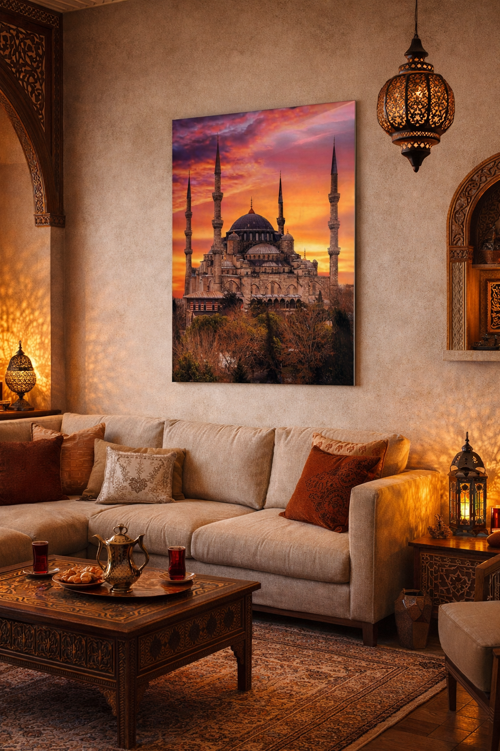 Sultanahmet Gün Batımı Cam Tablo