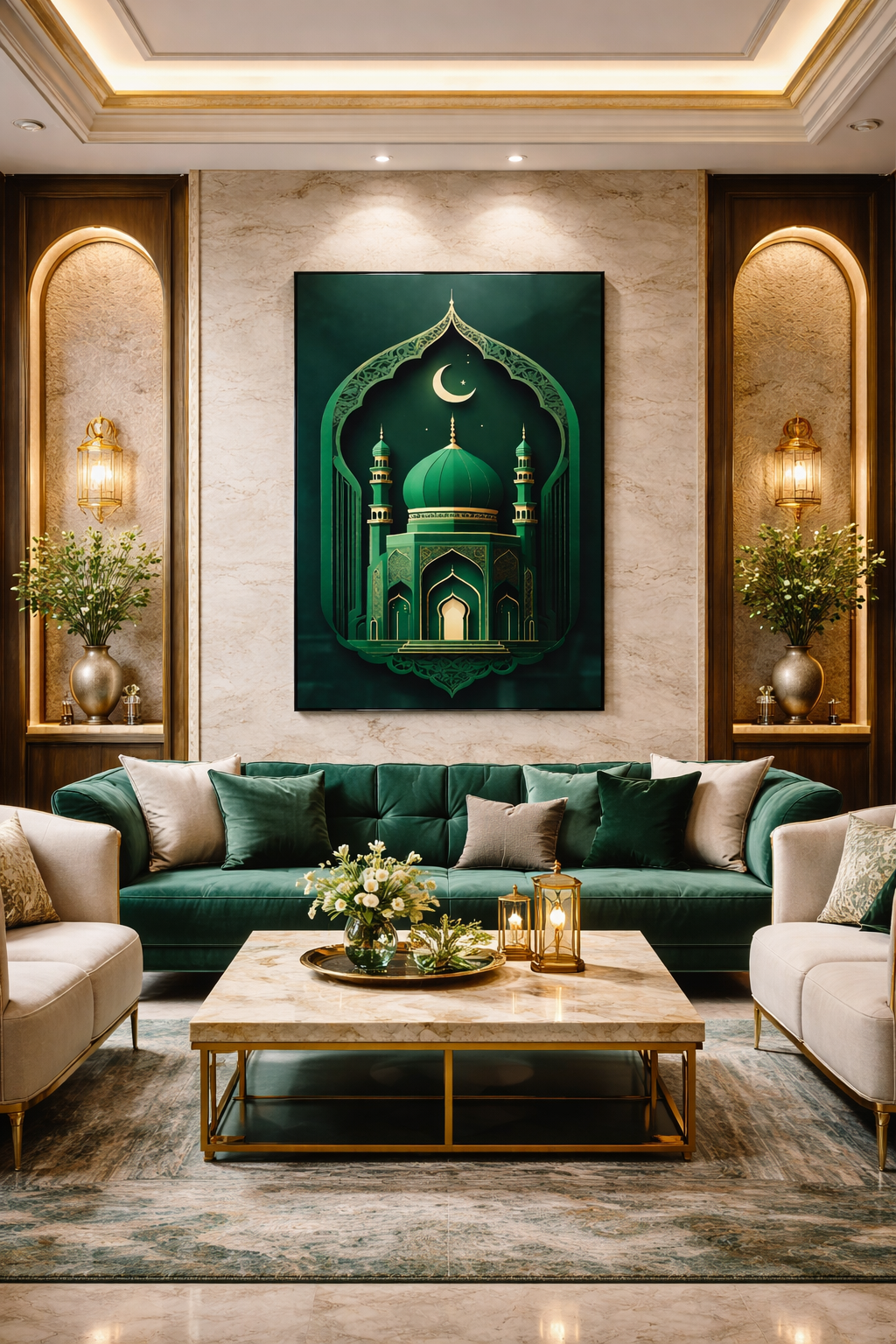 Hilalli Yeşil Cami Cam Tablo