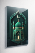 Hilalli Yeşil Cami Cam Tablo