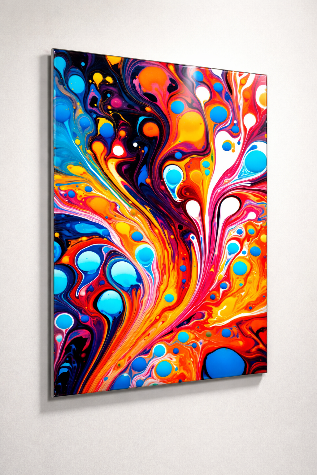 Akışkan Renk Ritmi Cam Tablo