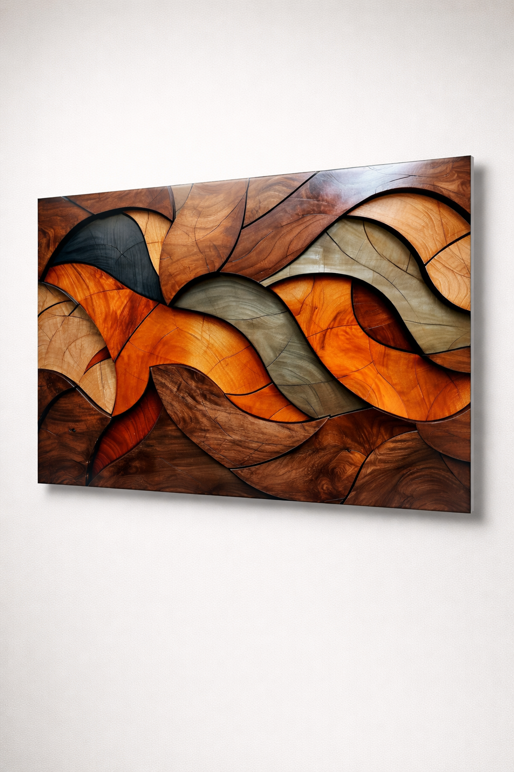 Ahşap Akış Formu Cam Tablo