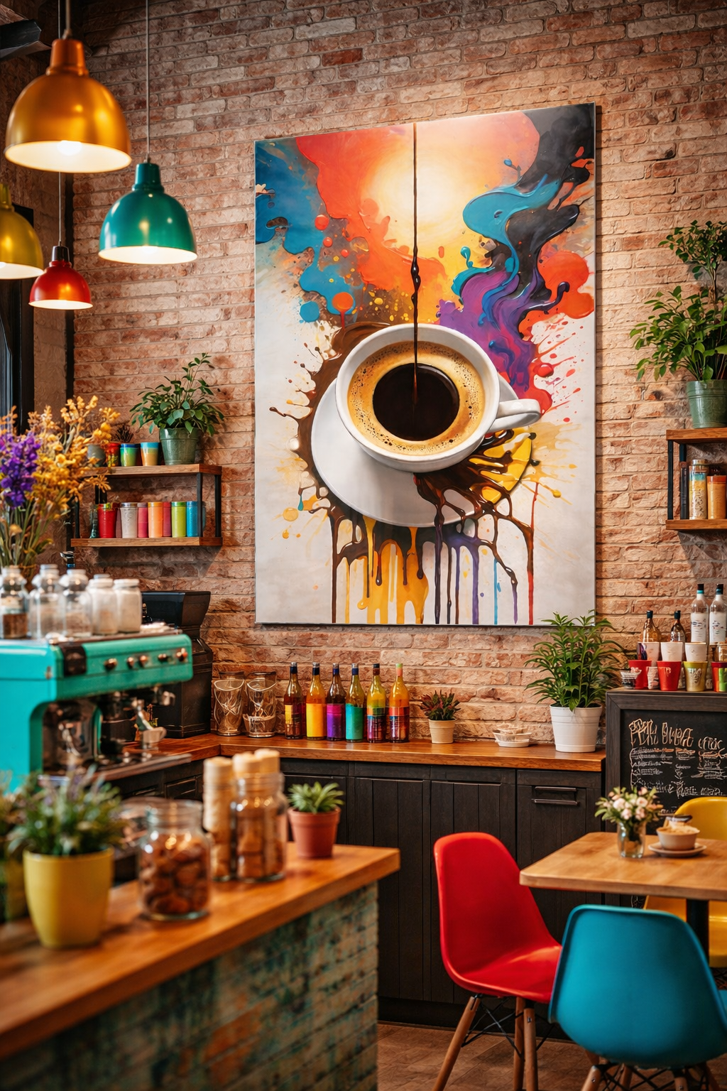 Espresso Akışı Cam Tablo