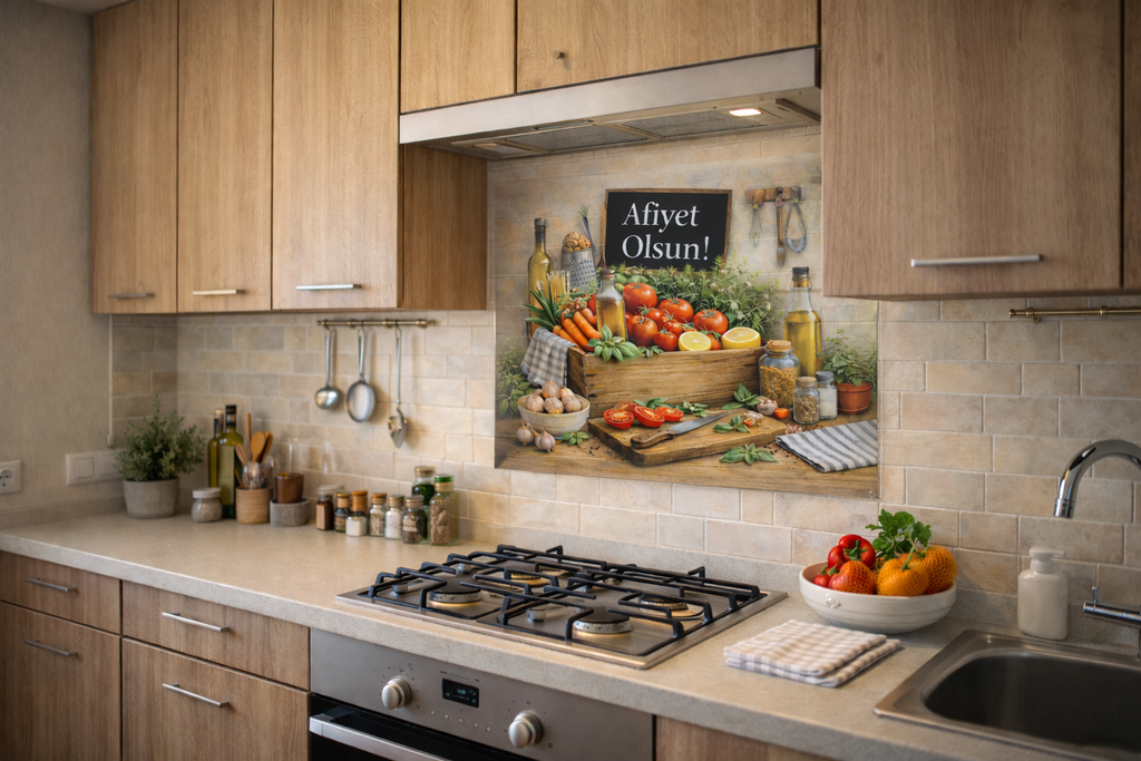 Afiyet Köşesi Cam Tablo