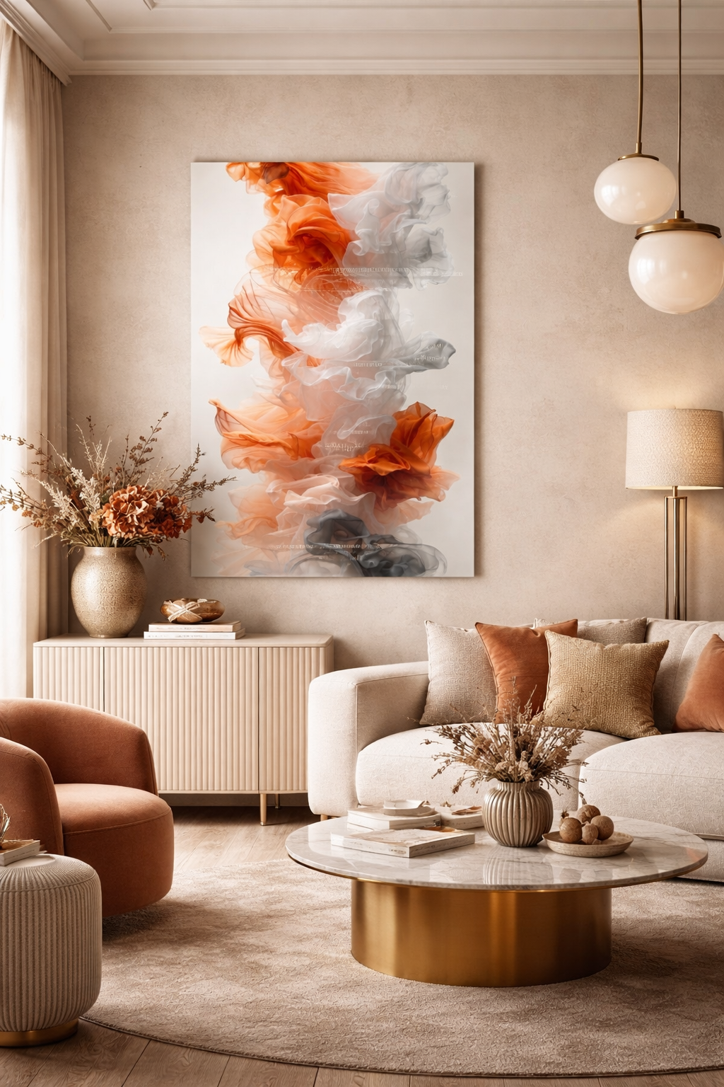 Akışın Zarafeti Cam Tablo