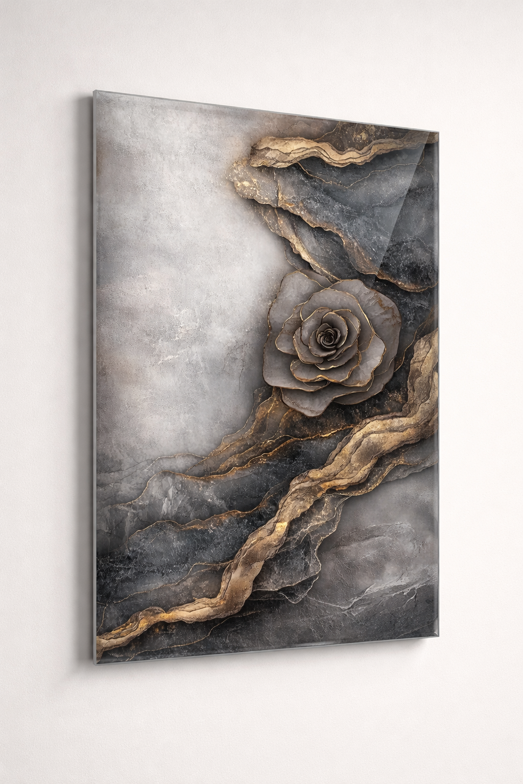 Taşın İçindeki Zarafet Cam Tablo