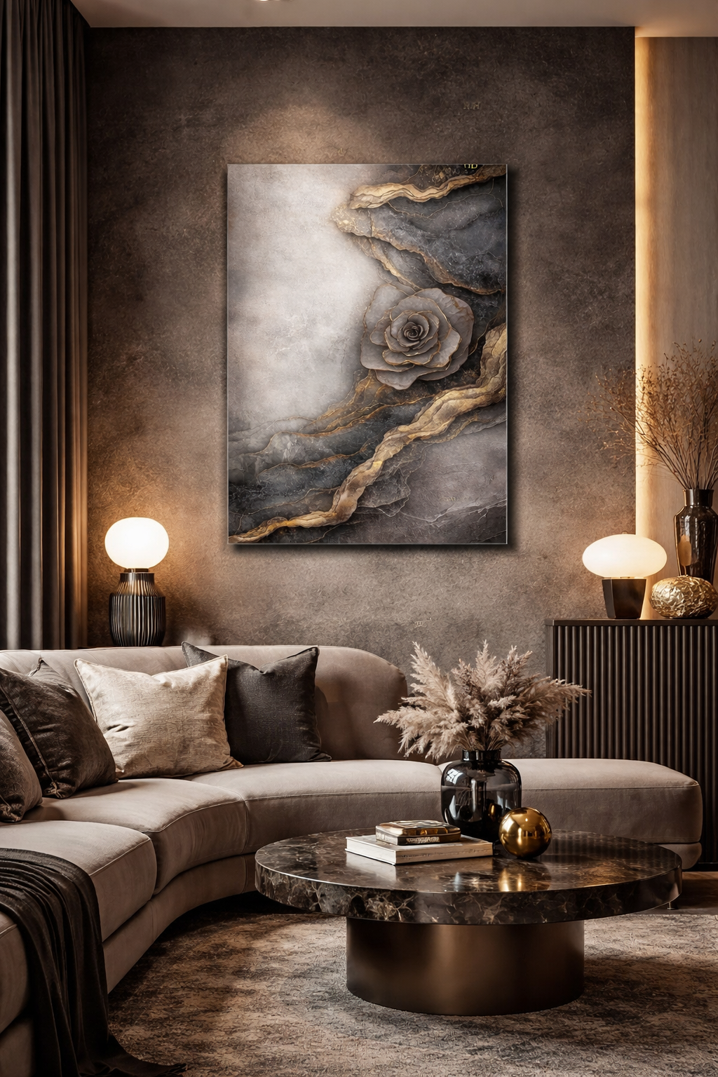 Taşın İçindeki Zarafet Cam Tablo