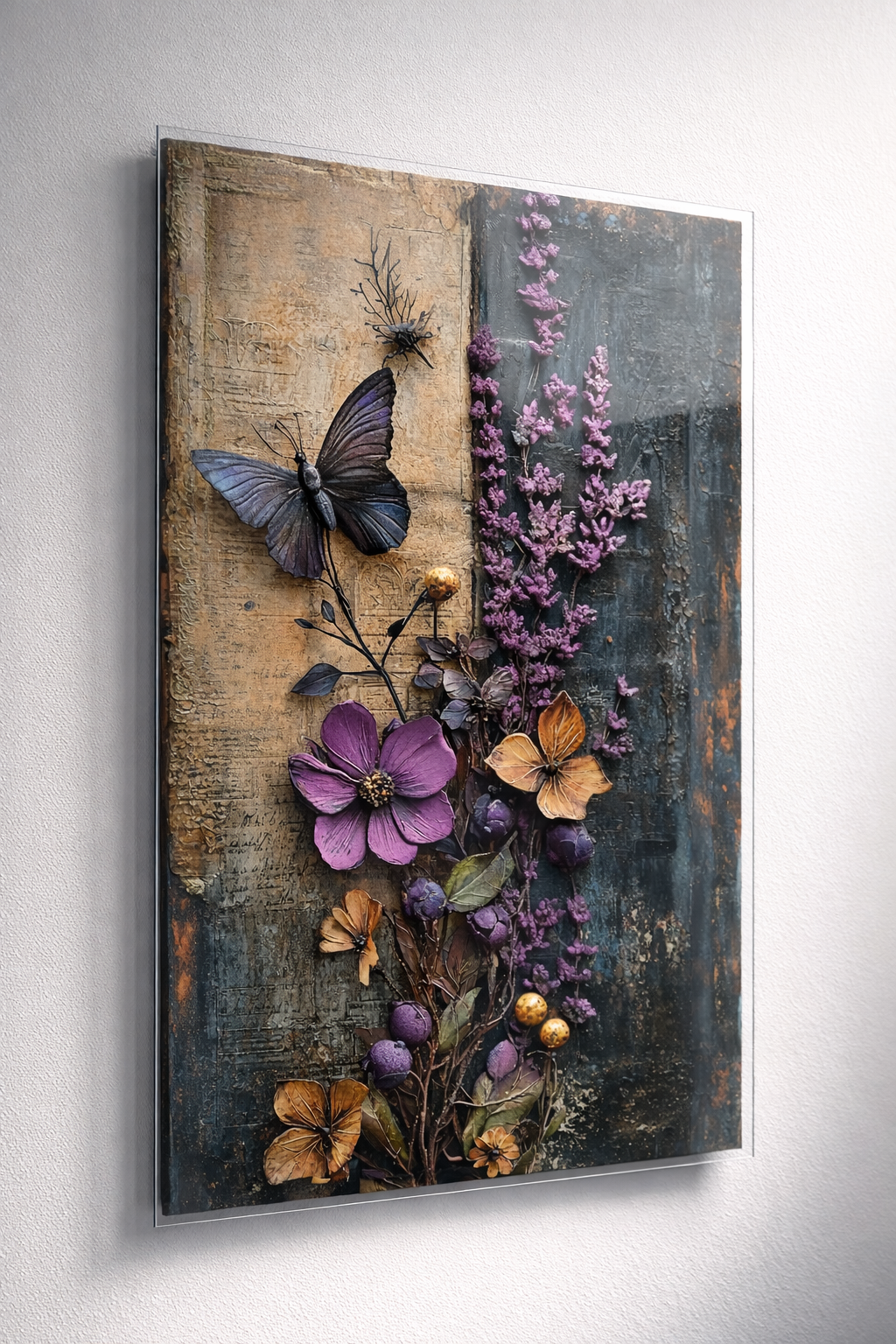 Vintage Kelebek Cam Tablo