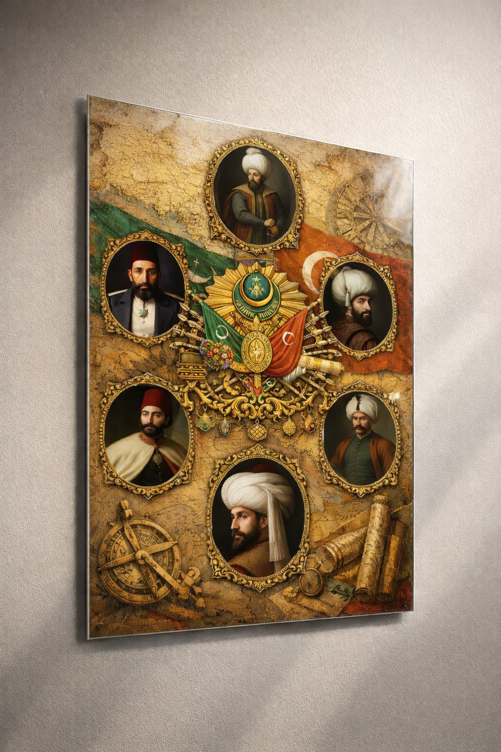 Osmanlı Mirası Portre Koleksiyonu Cam Tablo