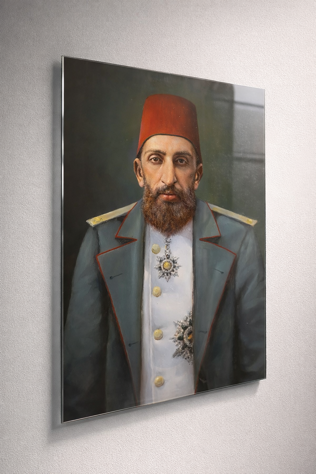 Sultan II. Abdülhamid Han Portre Cam Tablo