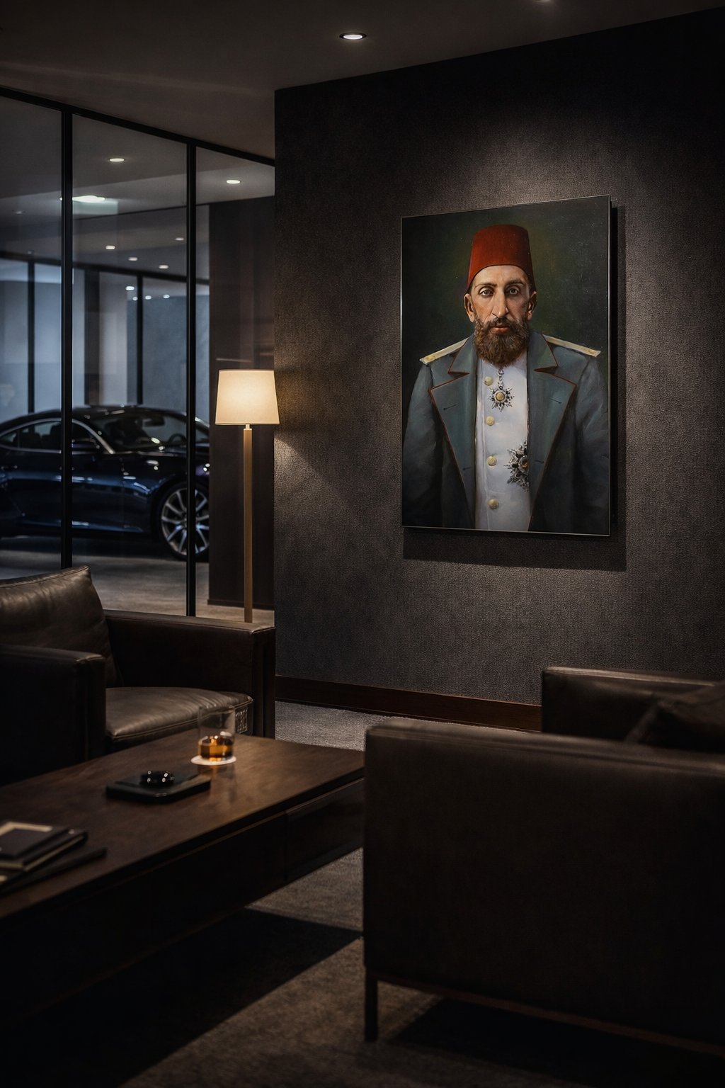 Sultan II. Abdülhamid Han Portre Cam Tablo