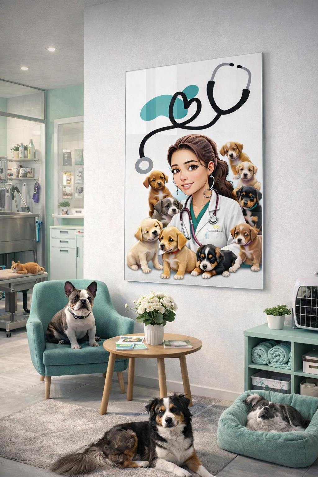Patili Klinik Neşesi Cam Tablo