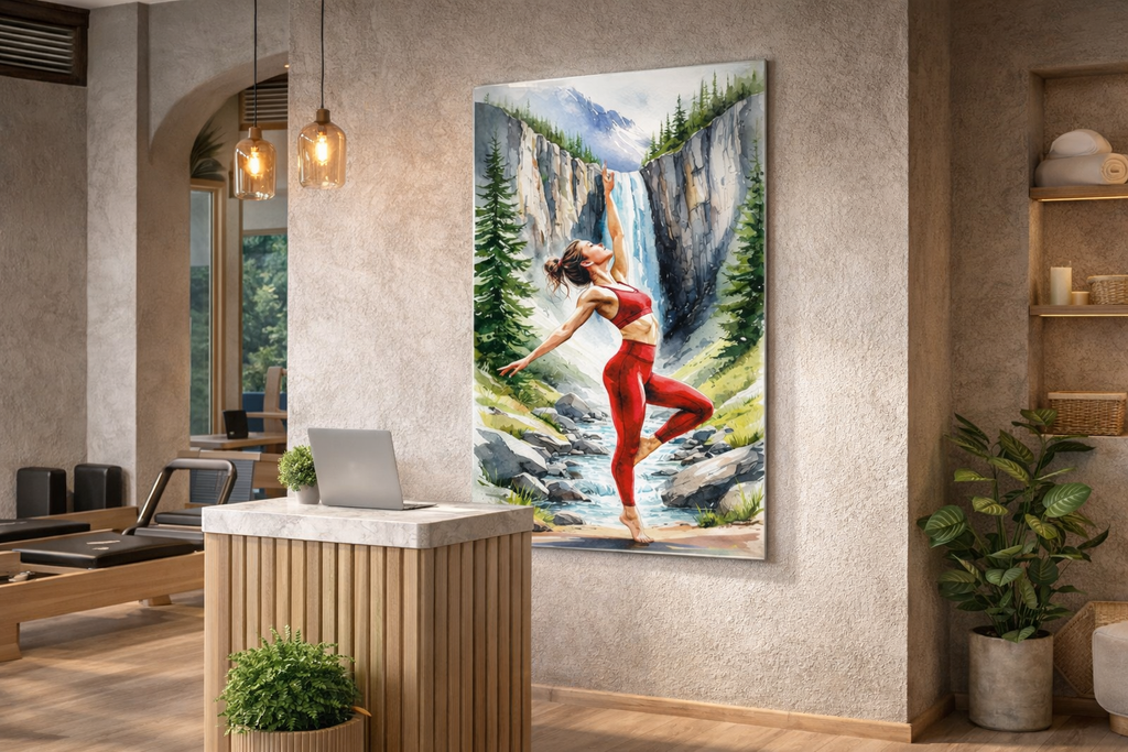 Doğada Yoga Cam Tablo