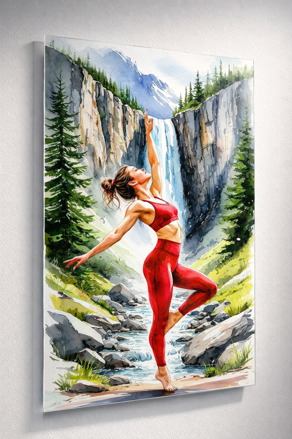 Doğada Yoga Cam Tablo
