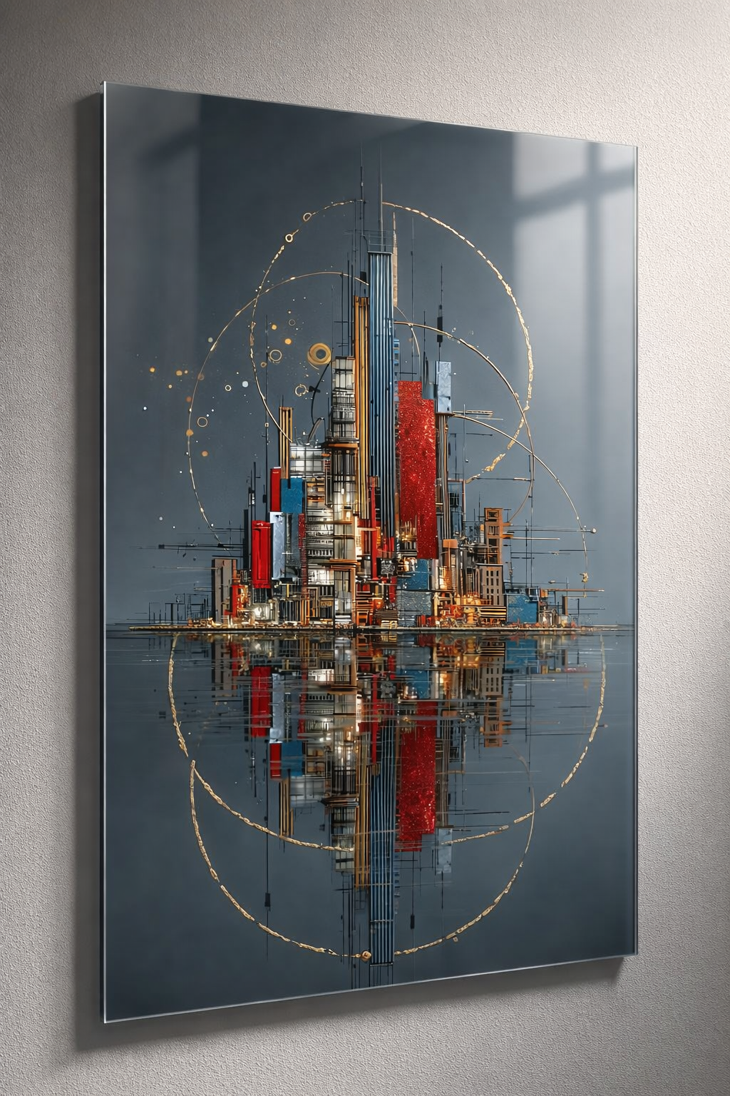 Geometrik Metropol Cam Tablo